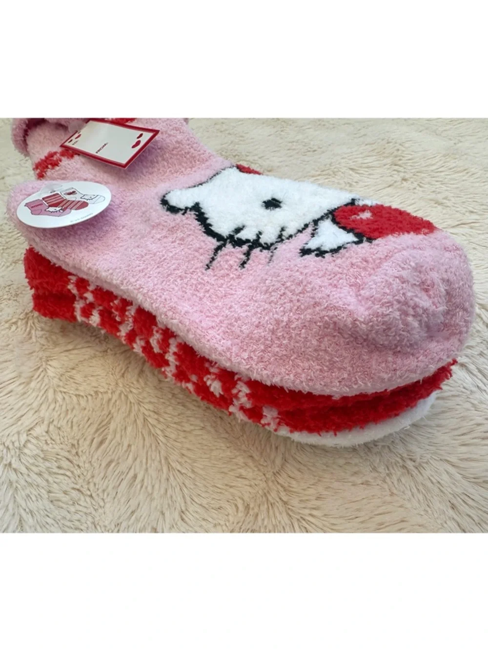 NEW Sanrio Hello Kitty Pack of 3 Valentine’s Day Gift Plush Socks - Picture 5 of 17